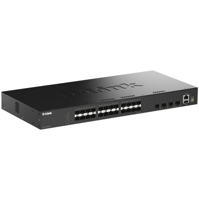 D-Link DGS-1530-28S 28-Port L2 Stackable Managed Fiber Switch, 24x Gigabit SFP, 4x 10G SFP+ Ports, zero touch provisioning